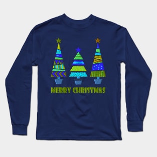 Festive Christmas Trees Long Sleeve T-Shirt